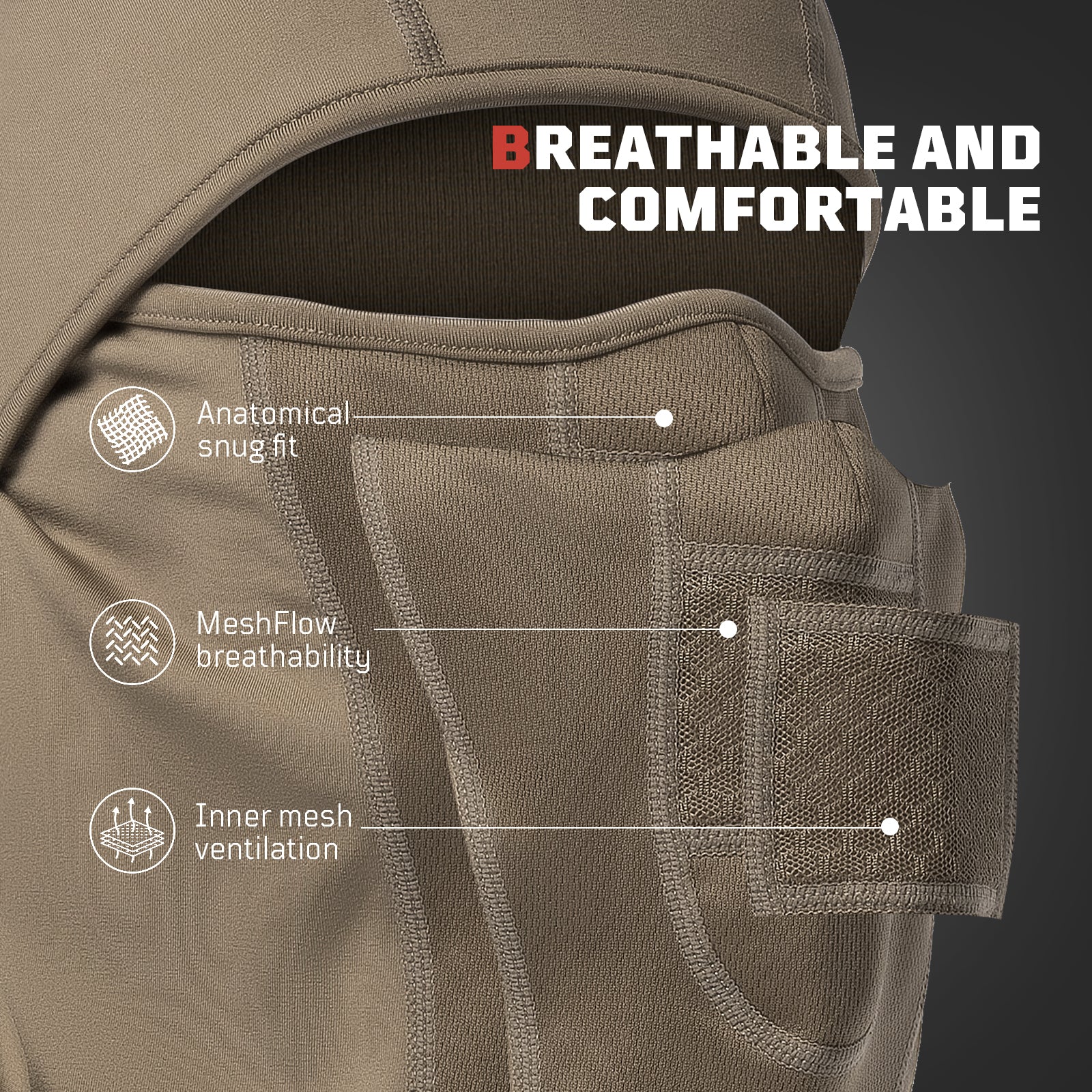 1TG Tactical Airsoft Mask - Balaclava Ski Mask Windproof Full Face Cover